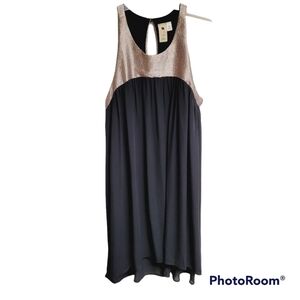 Needle & Thread Black And Metallic Gold Swing Dress